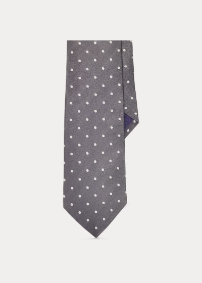 Corbatas Ralph Lauren Hombre Grises Oscuro - Polka-Dot Silk Satin - UGJDP3247